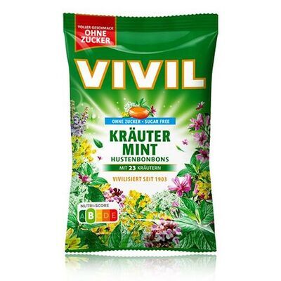 Vivil Kräuterbonbons Mint ohne Zucker 120g