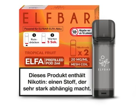 Elf Bar - Elfa Pod Tropical Fruit 20mg/ml, 2 Stück pro Packung