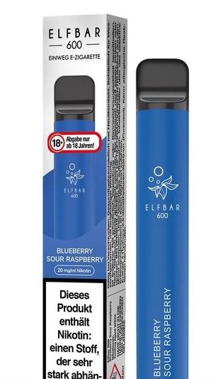 Elf Bar 600 Einweg E-Zigarette Blueberry Sour Raspberry 20 mg/ml